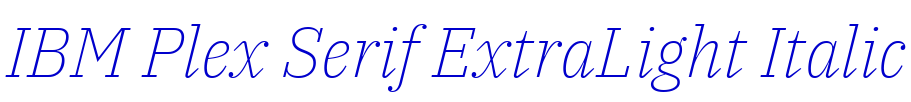 IBM Plex Serif ExtraLight Italic police de caractère